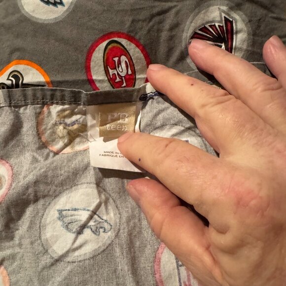 Pottery Barn Teen PB Teen NFL Football Twin Flat Sheet Child football bedroom de - Picture 4 of 6